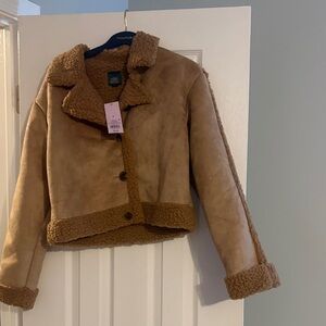 wild fable Camel Faux-Shearling Jacket